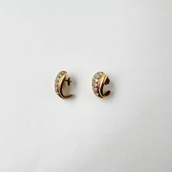 Boucles d'oreilles en or blanc, or jaune et diamants
