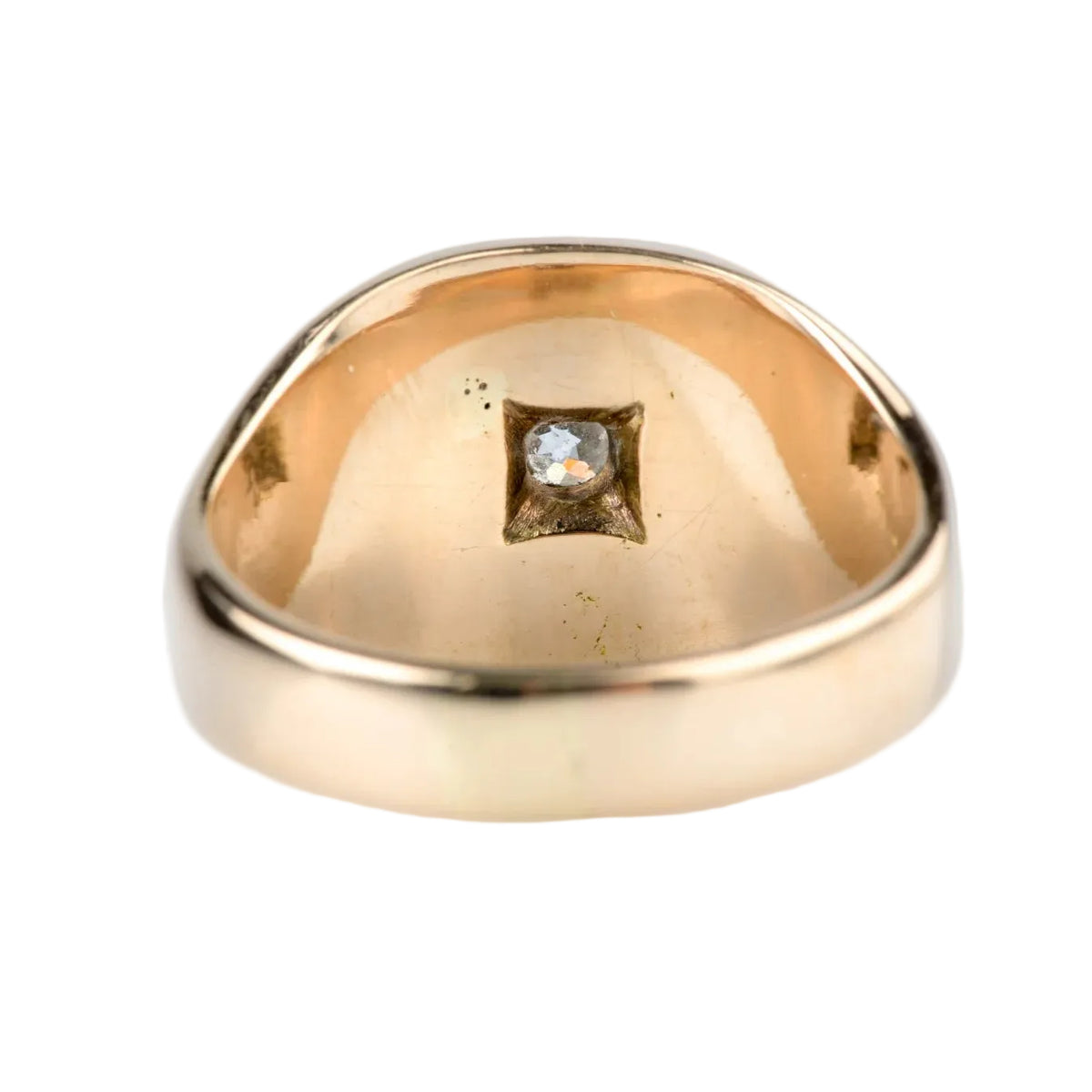 Belle Chevalière en or blanc, or jaune et diamant