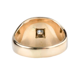 Belle Chevalière en or blanc, or jaune et diamant