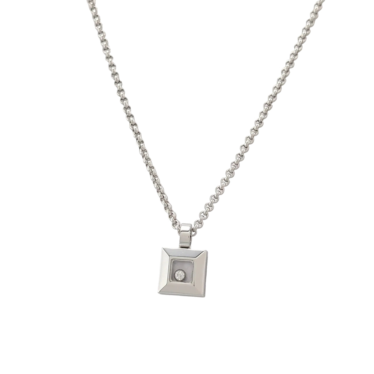 Collier Pendentif CHOPARD "Happy Diamonds" en or blanc et diamant