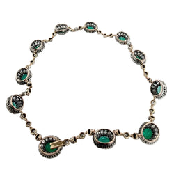 Collier Rivière en émeraudes et diamants