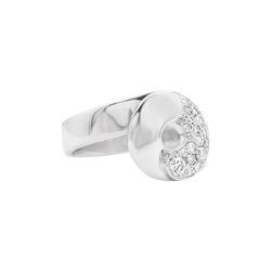 Bague Pavée DINH VAN "Double Sens" en or blanc et diamants