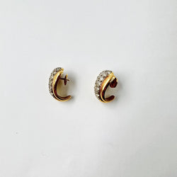 Boucles d'oreilles en or blanc, or jaune et diamants