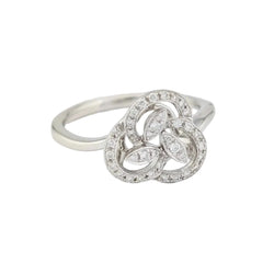 Bague en or blanc et diamants