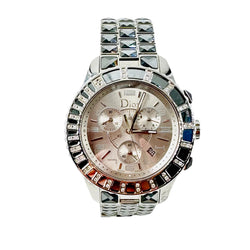 Montre DIOR "Christal" en acier, cristal saphir et diamants