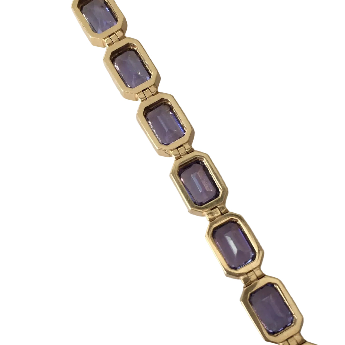 Bracelet Ligne en or jaune et tanzanites