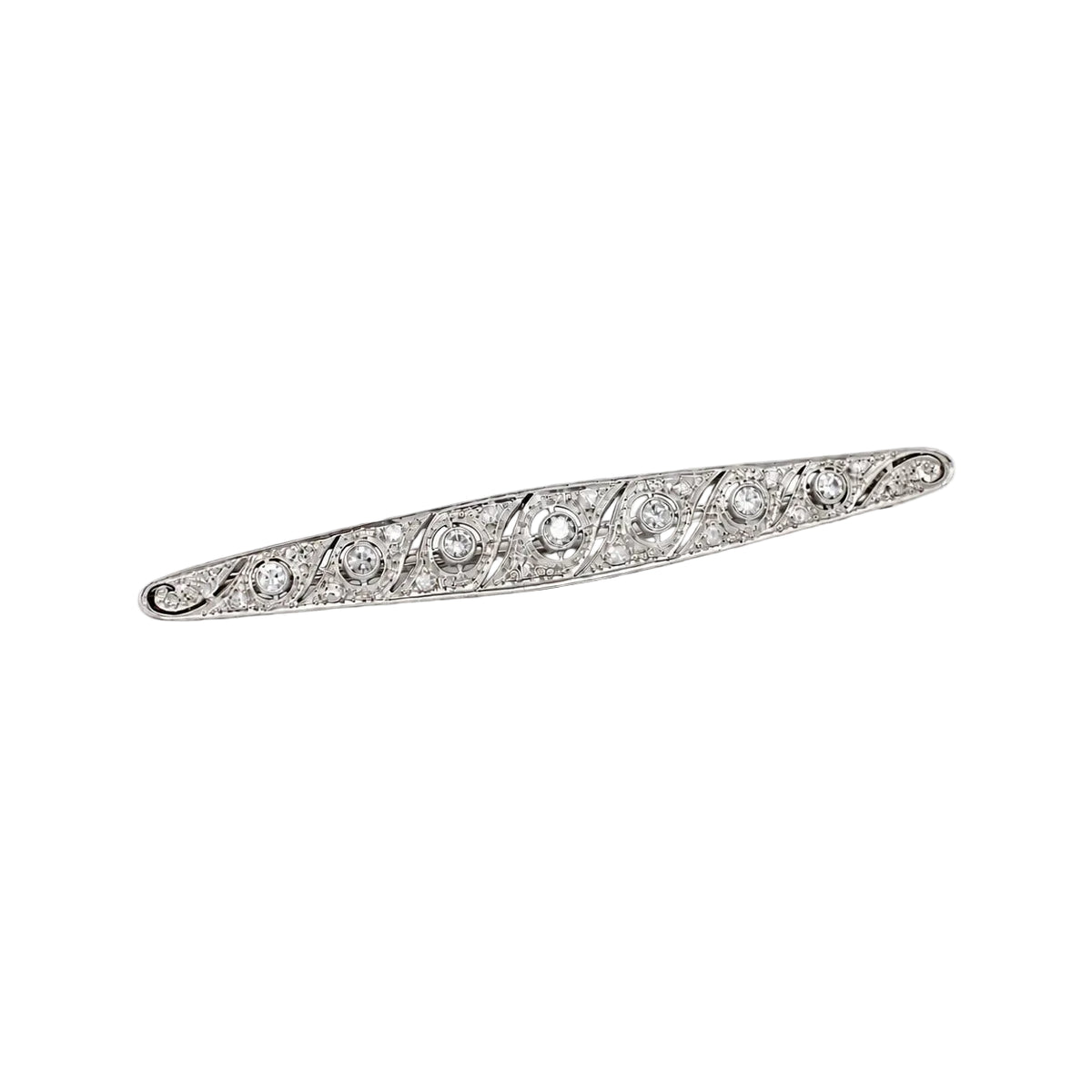 Broche Barrette en platine et diamants