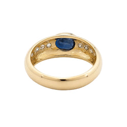 Bague Jonc en or jaune, saphir et diamants
