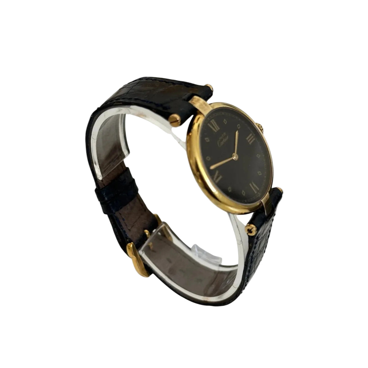 Montre CARTIER "Must de Vendôme" en vermeil et cuir