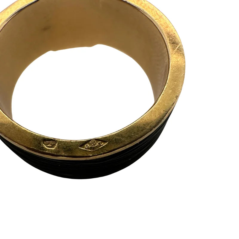 Bague Bandeau HERMÈS en or jaune et crin