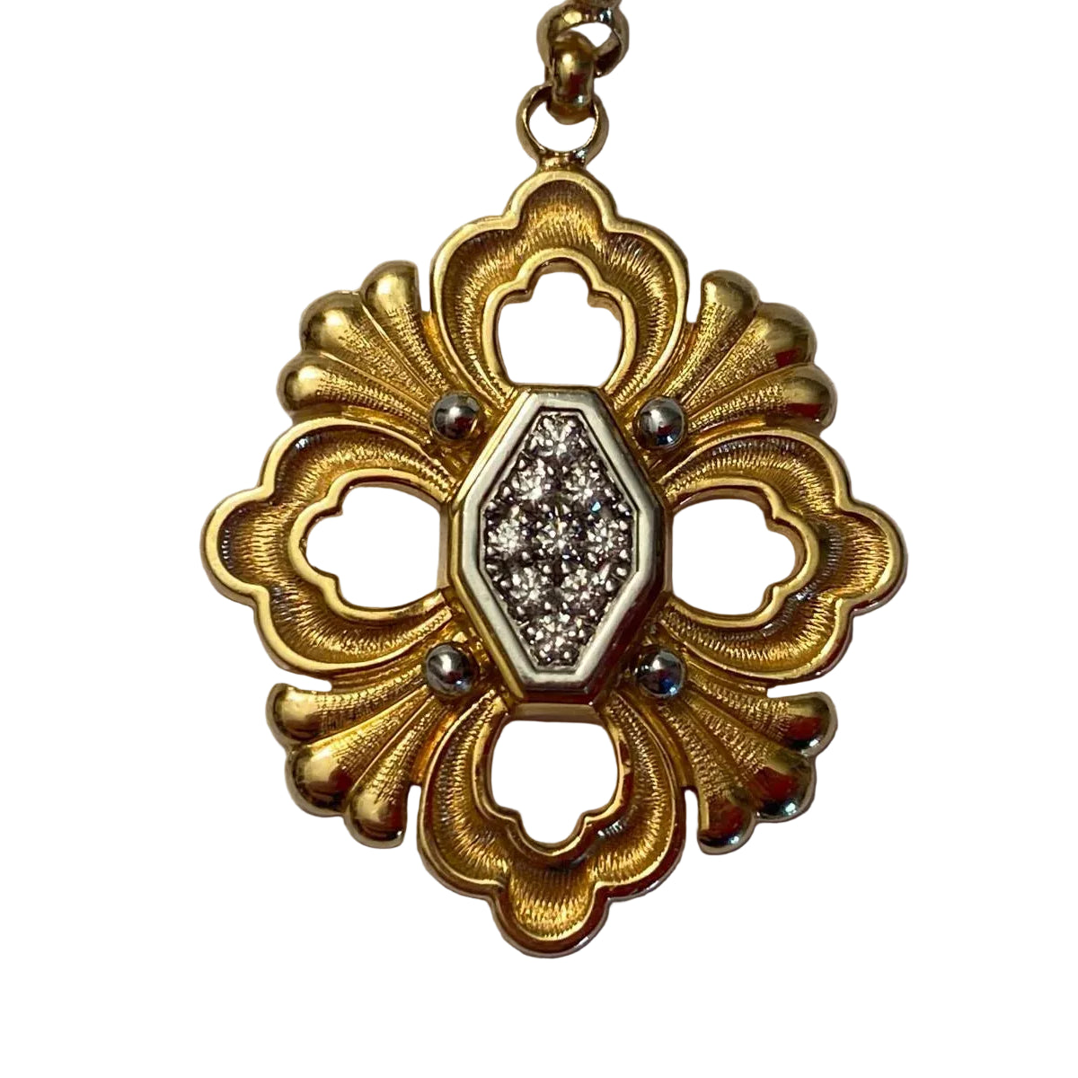 Boucles d'oreilles Pendantes BUCCELLATI Opéra en or blanc, or jaune et diamants