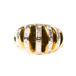 Bague Dôme en or jaune, platine et diamants