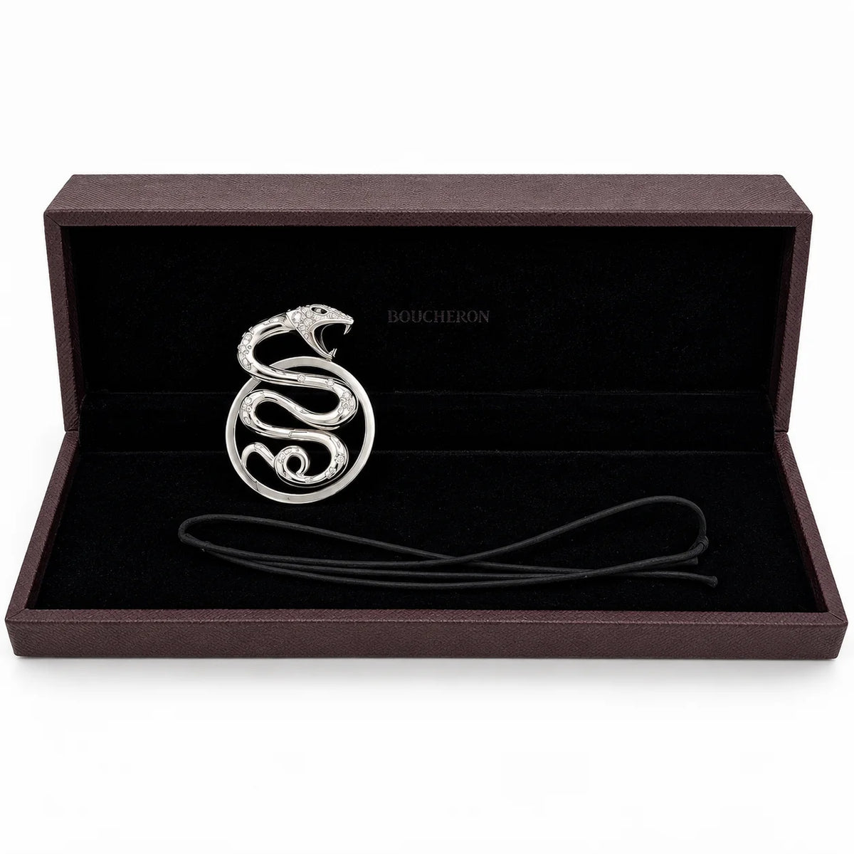 Pendentif BOUCHERON "Trouble Serpent" GM en or blanc et diamants