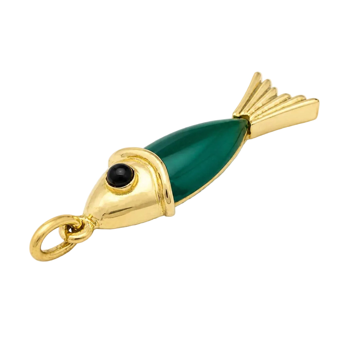 Pendentif en or jaune, calcédoine et onyx