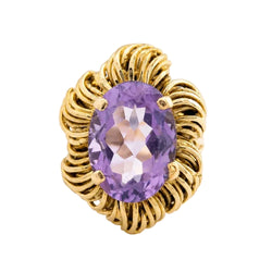 Bague Cocktail en or jaune et améthyste