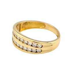 Bague Alliance en or jaune et diamants