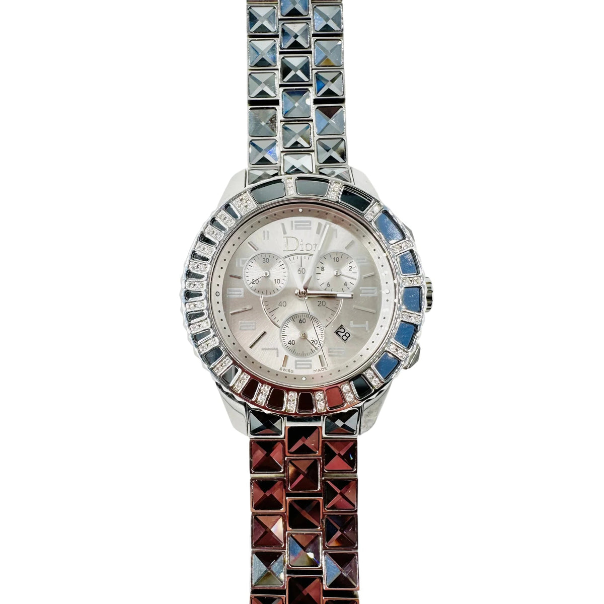 Montre DIOR "Christal" en acier, cristal saphir et diamants