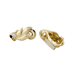 Boucles d’oreilles Clips en or jaune, saphirs et diamants