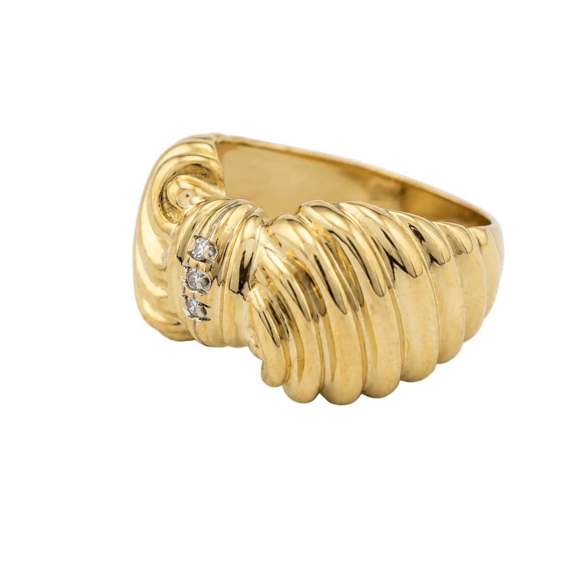 Bague en or jaune et diamants