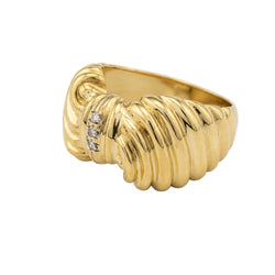 Bague en or jaune et diamants