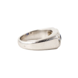 Bague Tank Art déco LOUIS HEISSLER en platine, saphir et diamants