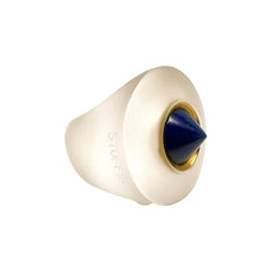 Bague Cocktail STOFFEL en or jaune, lapis-lazuli et quartz