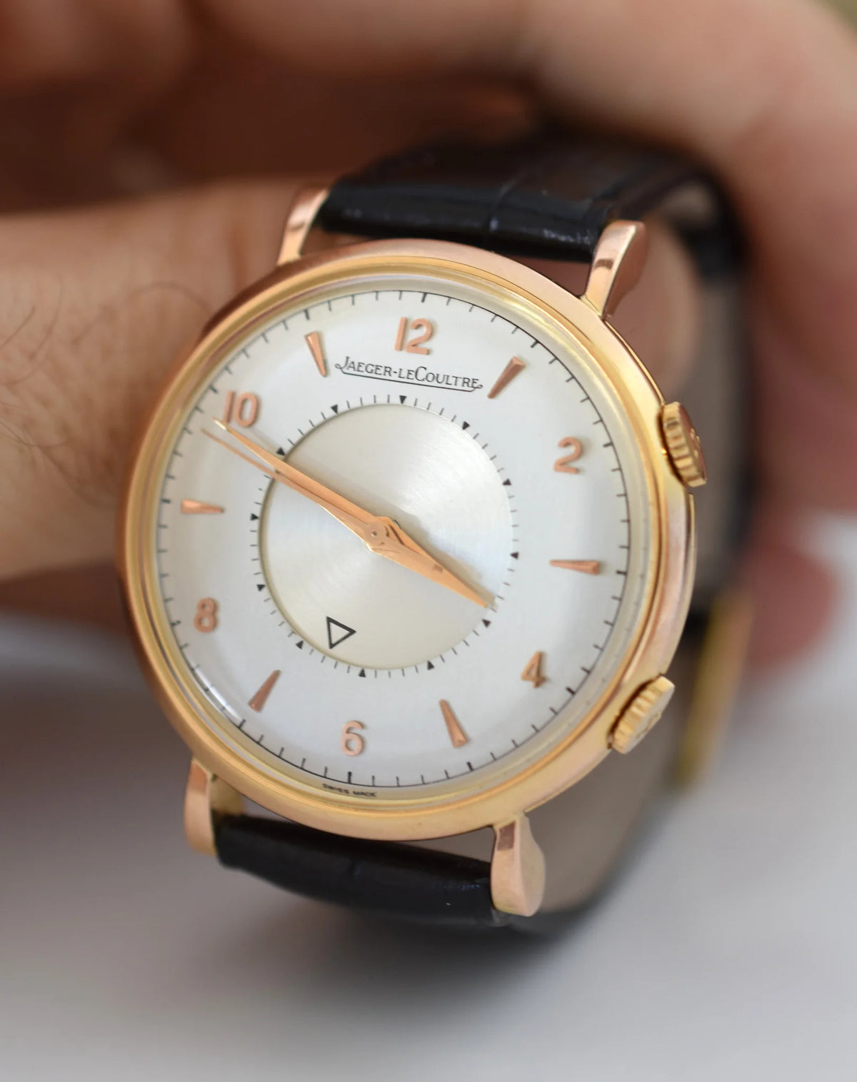 Montre  JAEGER-LECOULTRE MEMOVOX REF. 3151  en or rose 18 COMPLICATION REVEIL - CAL. P489/1 - circa 1952