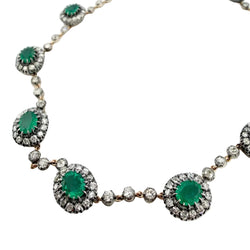 Collier Rivière en émeraudes et diamants