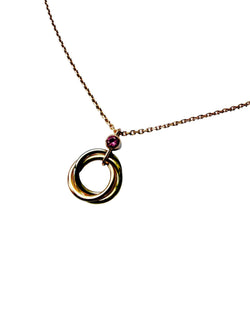 Collier Pendentif CARTIER "Trinity Mini" en or blanc, or jaune, or rose et saphir