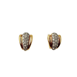 Boucles d'oreilles en or blanc, or jaune et diamants