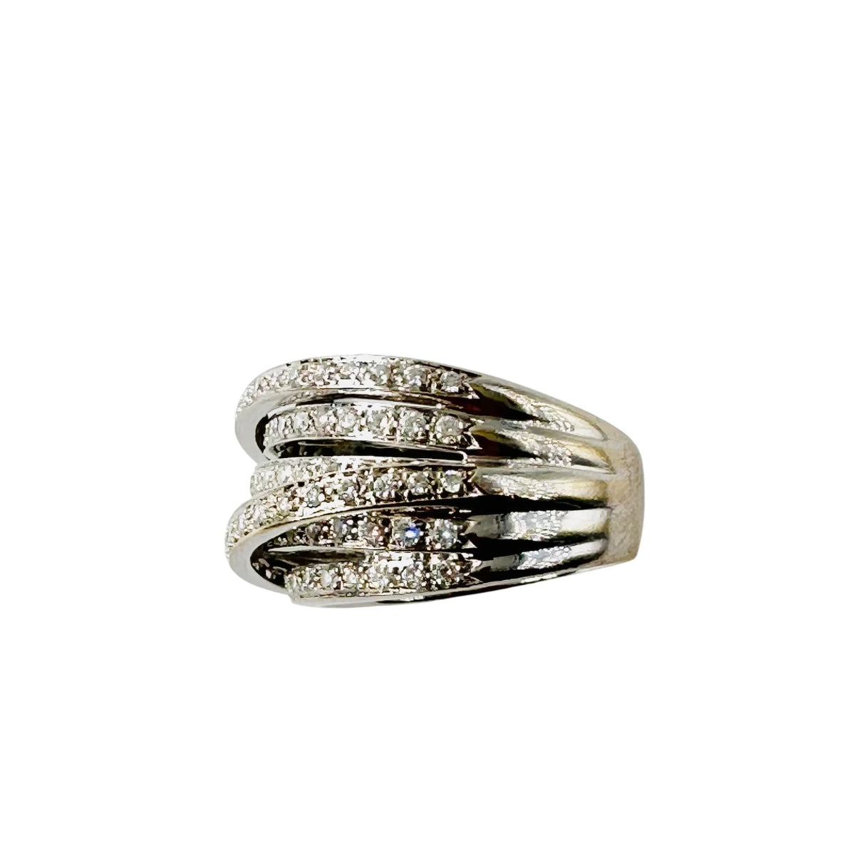Bague Bandeau en or blanc et diamants