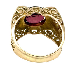 Bague Tank en or rose, tourmaline et diamants
