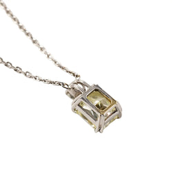 Collier Pendentif en or blanc, diamant fancy yellow et diamant
