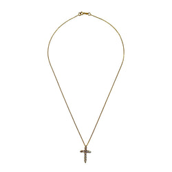 Collier Pendentif Croix en or jaune et diamants