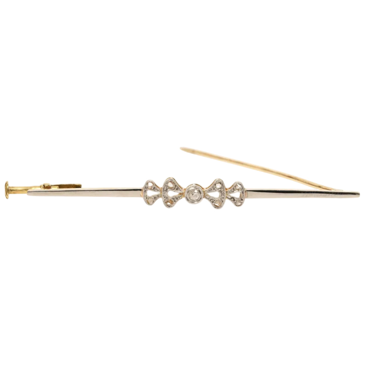 Broche Épingle en or blanc, or jaune et diamants