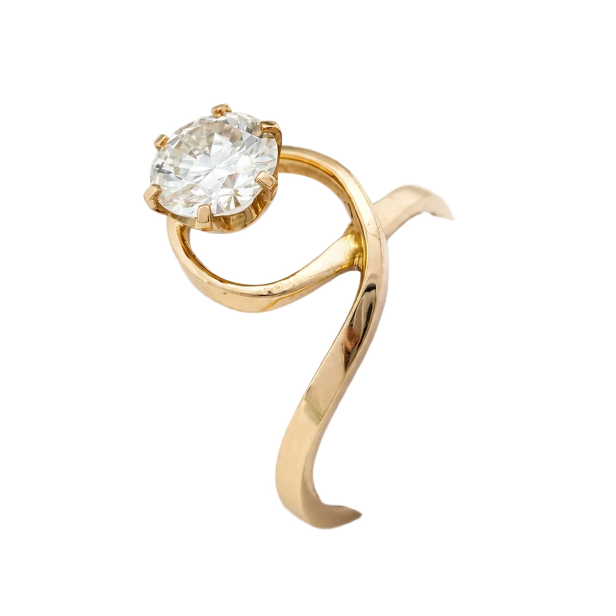 Bague Solitaire en or jaune et diamant