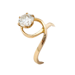 Bague Solitaire en or jaune et diamant