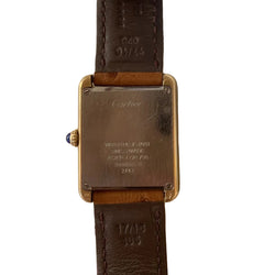 Montre CARTIER "Tank Solo" en or jaune, acier et cuir