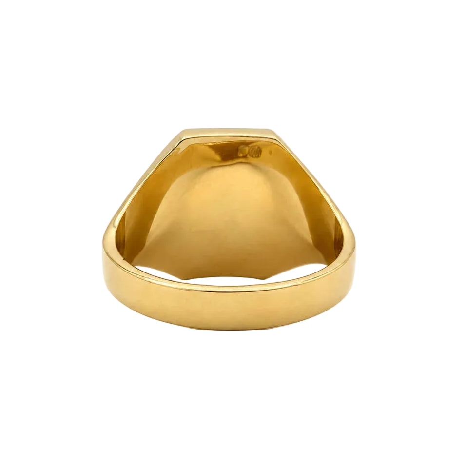 Bague Chevalière en or jaune et agate