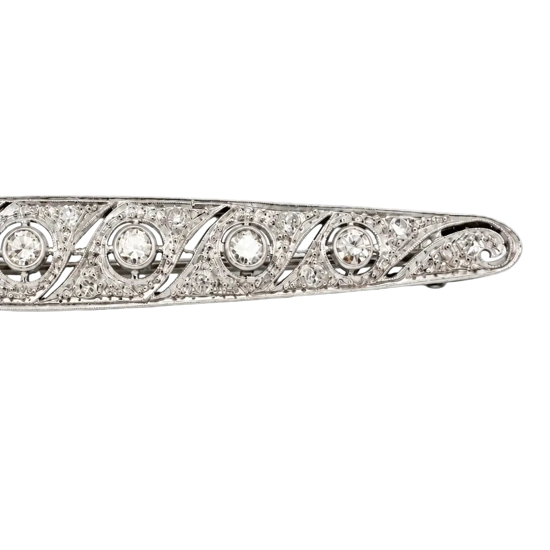 Broche Barrette en platine et diamants