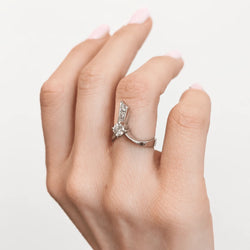 Bague Solitaire en or blanc et diamants
