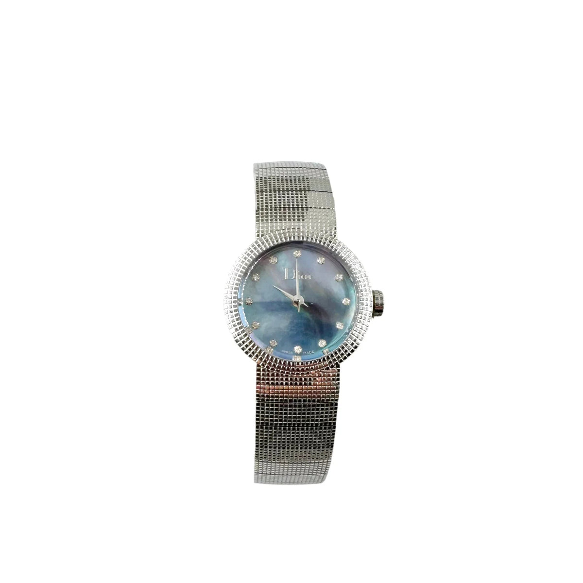Montre de dame DIOR "La Baby D" en acier, nacre et diamants