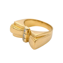 Bague Tank en or jaune et diamants