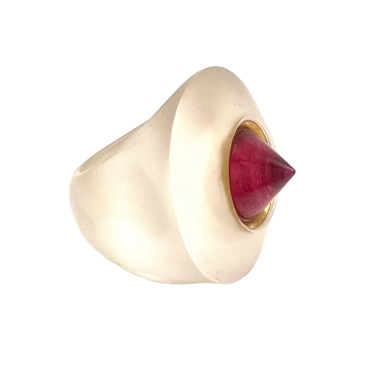 Bague Cocktail STOFFEL en or jaune, tourmaline et quartz