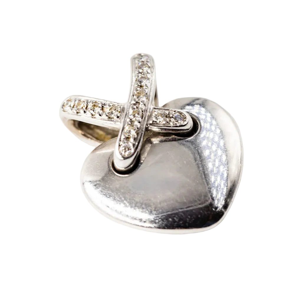 Pendentif CHAUMET "Coeur Liens" en or blanc et diamants