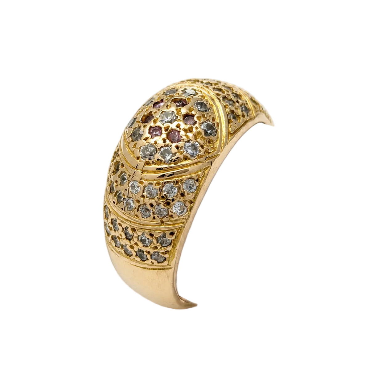 Bague Dôme en or jaune et diamants