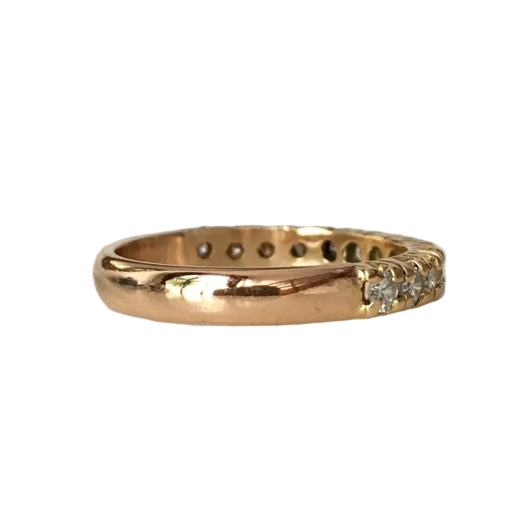 Bague Alliance en or jaune, or rose et diamants
