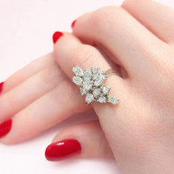 Bague en or blanc et diamants