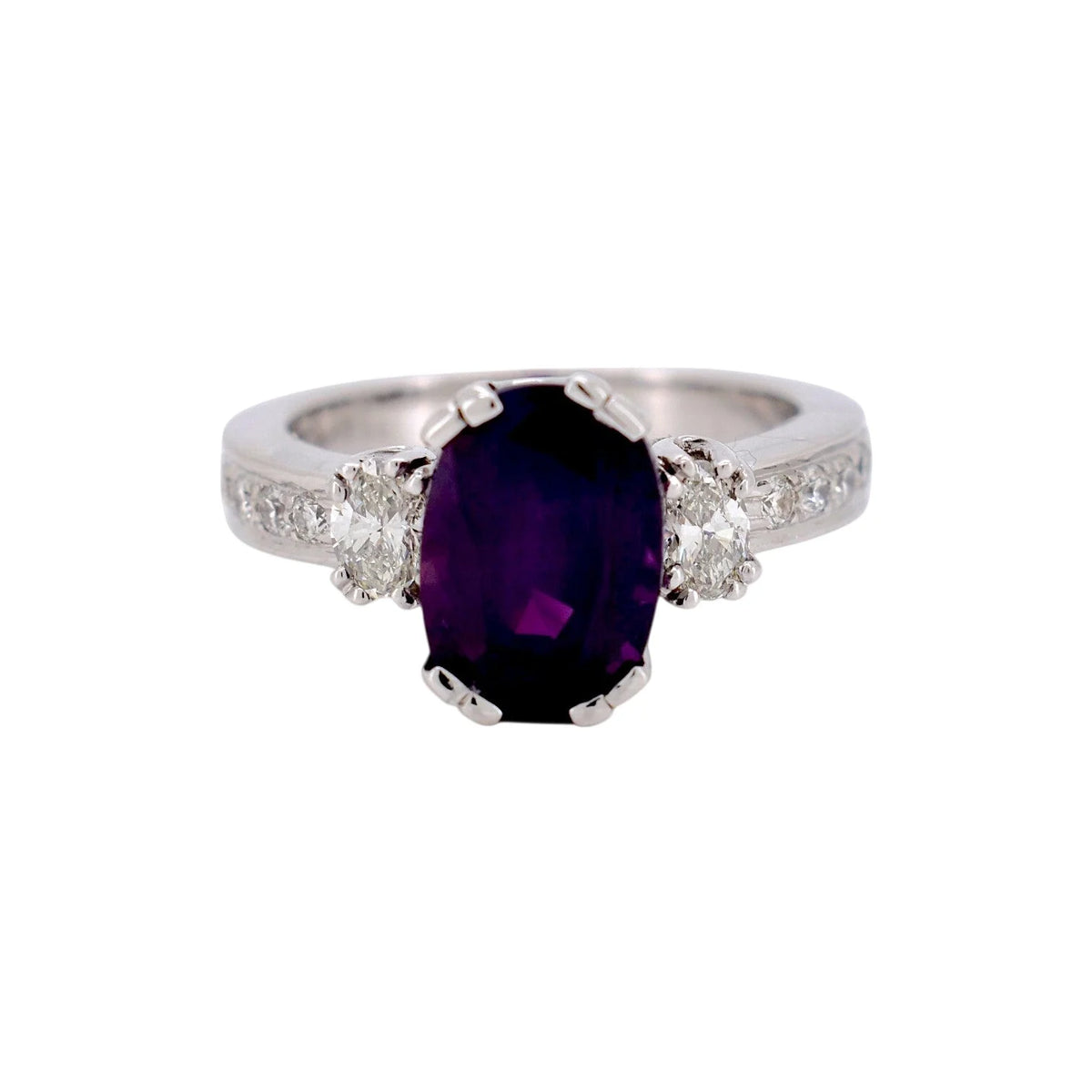 Bague Trilogie en or blanc, saphir et diamants