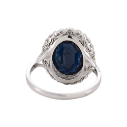 Bague Pompadour en platine, saphir et diamants